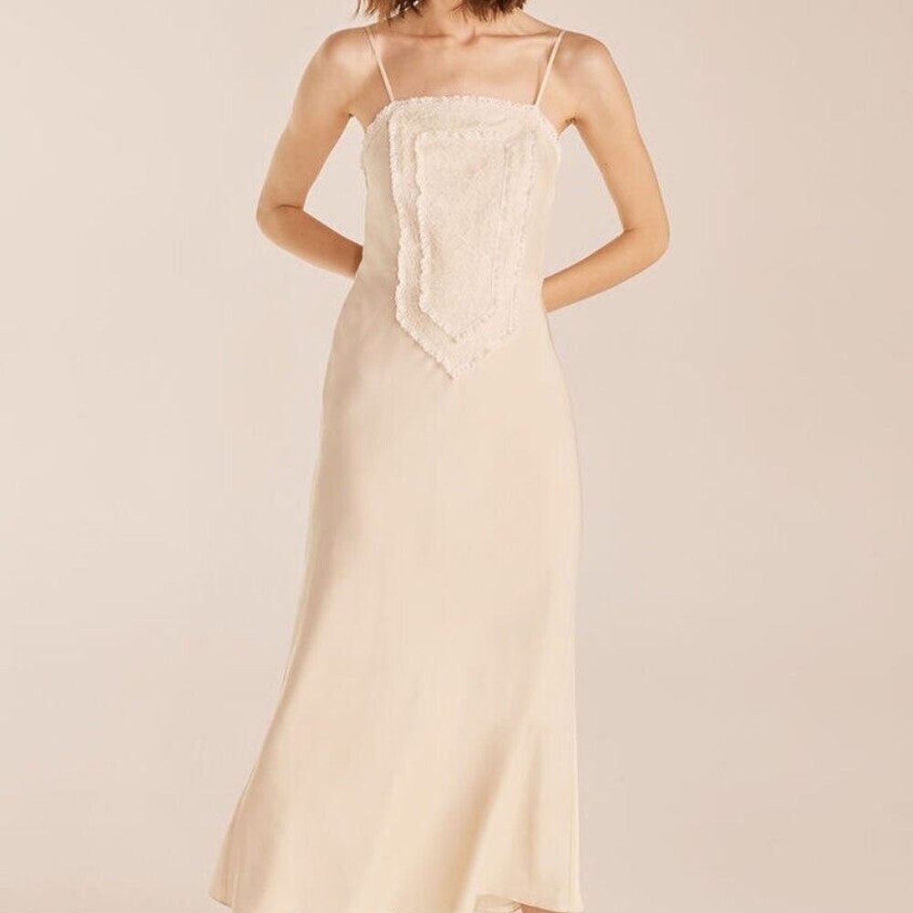 Rebecca Taylor Lace Patch Dress - Tapioca - Size 4 NWT